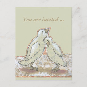 Bridal shower invites fun perfect couple bird art