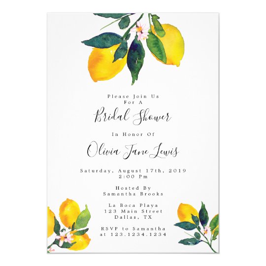 Bridal Shower Invites, Lemon Bridal Shower Invitation