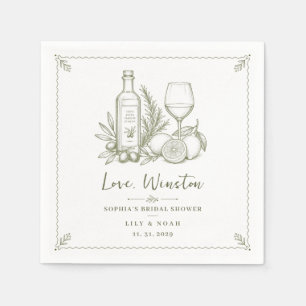 Bridal Shower Italian Olive Mediterranean Party Napkins
