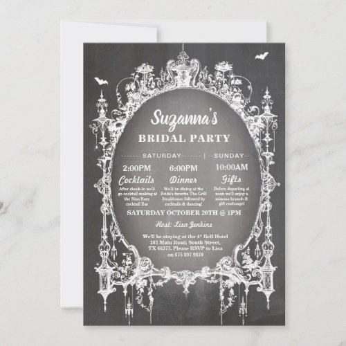 Bridal Shower Itinerary Bachelorette Gothic Frame Invitation