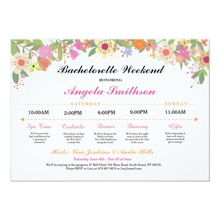 Schedule For Bridal Shower