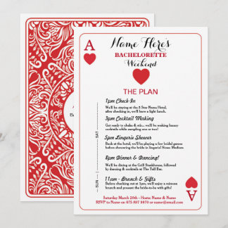 Bridal Shower Itinerary Las Vegas Cards Invite