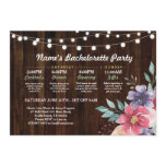 Bridal Shower Itinerary Pink Flower Rustic Lights Invitation Bridal Shower Itinerary Pink Flower Rustic Lights Invitation