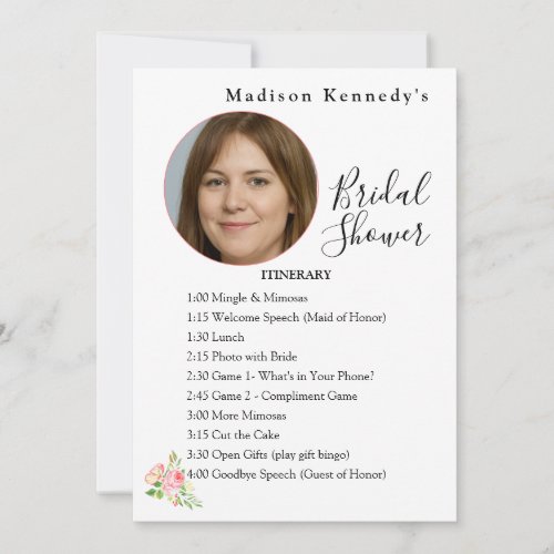 Bridal Shower Itinerary Plan Butterfly Spring Invitation
