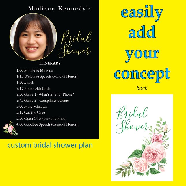 Bridal Shower Itinerary Plan Edgy Black gothic Invitation (Creator Uploaded)
