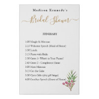 Bridal Shower Itinerary Plan Floral Fun Red Berry