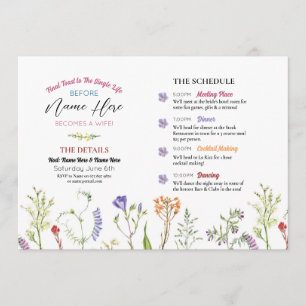 Bridal Shower Itinerary Wildflowers Floral Program