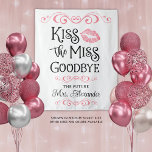 Bridal Shower Kiss The Miss Goodbye Custom Colors Tapestry<br><div class="desc">Bridal Shower Kiss The Miss Goodbye Custom Colors Tapestry Sign Backdrop. Celebrate the bride-to-be with a Bridal Shower theme of KISS THE MISS GOODBYE or a sign to complement your event. The tapestry backdrop features a custom color modern typography design for the funny saying and personalized with her FUTURE MRS...</div>
