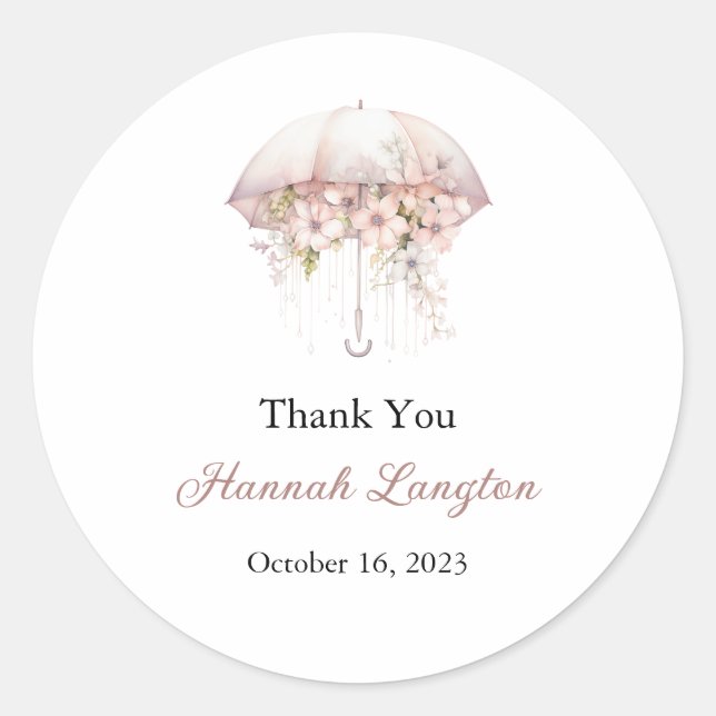Bridal Shower Labels, Bride to be Classic Round Sticker (Front)