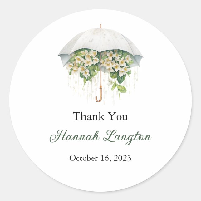 Bridal Shower Labels, Bride to be Classic Round  Sticker (Front)