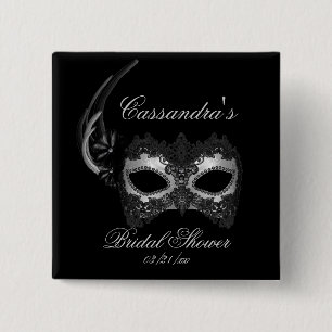 "Bridal Shower" - Lace Masquerade Mask Button