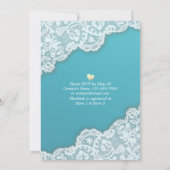 Bridal Shower Lace Sunflower String Lights Tiffany Invitation (Back)