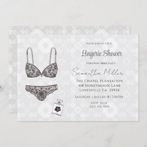 Bridal Shower Lacy Lingerie     Invitation
