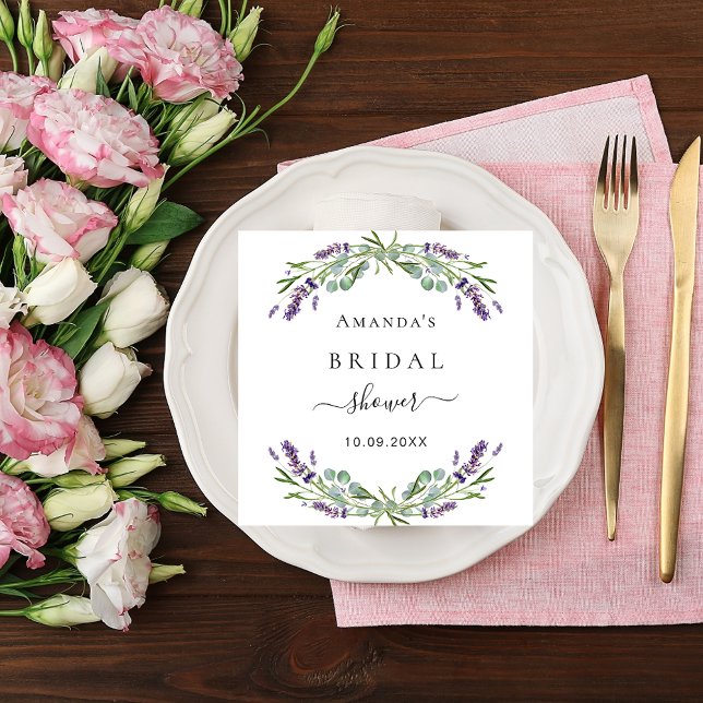 Bridal shower lavender eucalyptus greenery napkins (Creator Uploaded)