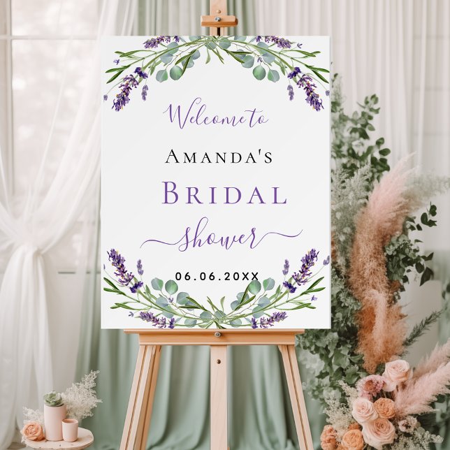 Bridal Shower lavender eucalyptus greenery welcome Foam Board (Creator Uploaded)