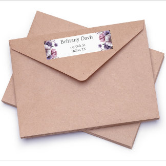 Bridal Shower Lavender Floral Return Address Label