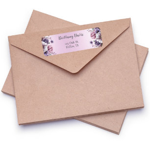 Bridal Shower Lavender Floral Return Address Label