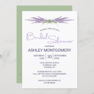 Bridal Shower Lavender Flower Bundles Invitation