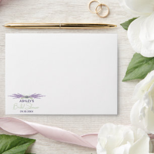 Bridal Shower Lavender Flower Bundles Template Envelope