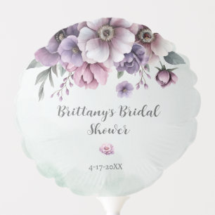 Bridal Shower Lavender & Green Floral Balloon