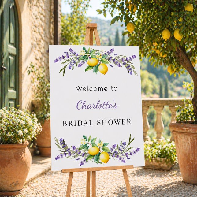 Bridal Shower lavender lemons welcome Foam Board (Creator Uploaded)