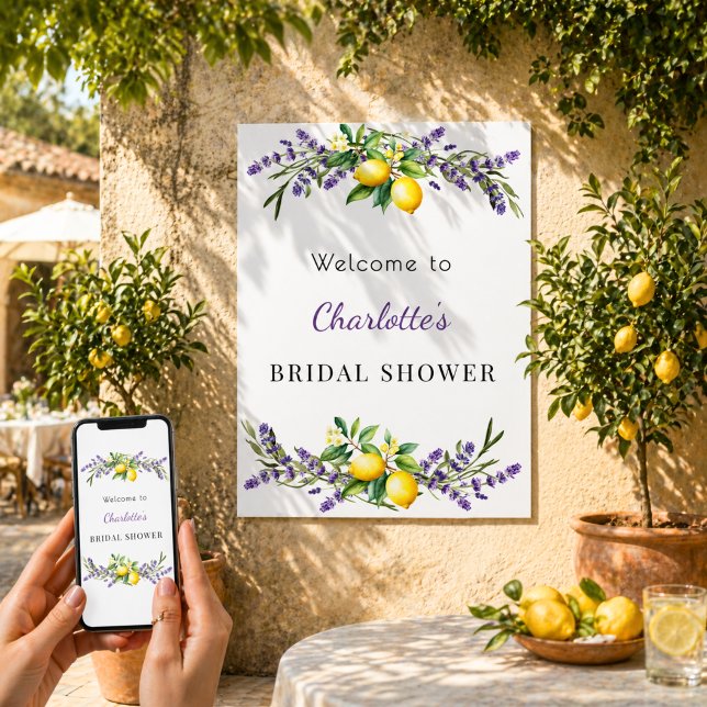 Bridal Shower lavender lemons welcome Poster (Creator Uploaded)