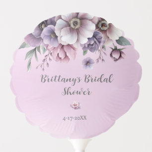 Bridal Shower Lavender Watercolor Floral Balloon