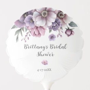 Bridal Shower Lavender Watercolor Floral Balloon
