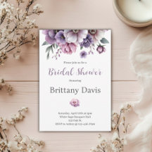 Bridal Shower Lavender Watercolor Floral
