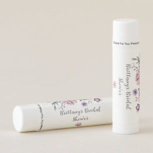 Bridal Shower Lavender Watercolor Floral Lip Balm