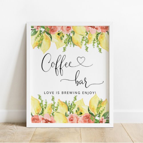 Bridal Shower Lemon Coffee Bar Sign