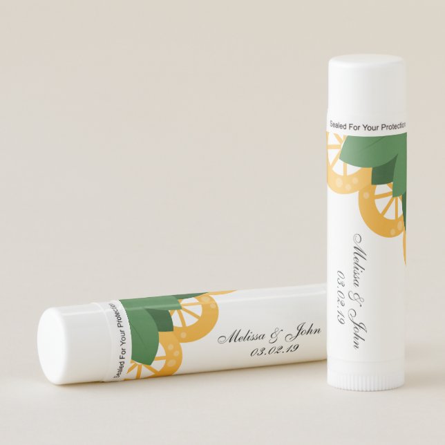 Bridal Shower Lemon Wedding Lip Balm (Front)
