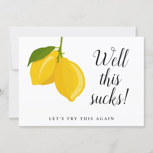 Bridal Shower Lemons Change the Date Modern Invitation