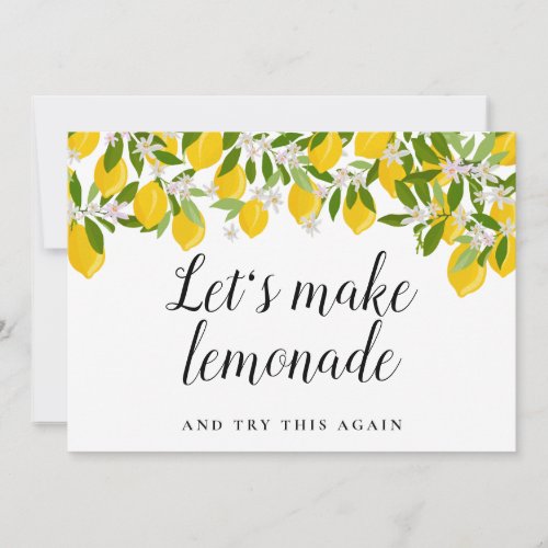 Bridal Shower Lemons Change the Date Postponed Save The Date