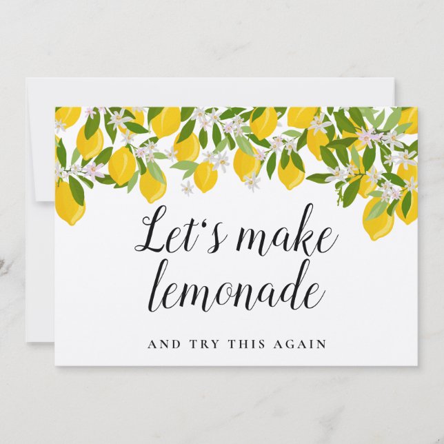 Bridal Shower Lemons Change the Date Rustic Save The Date (Front)