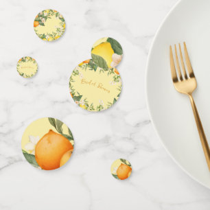 Bridal Shower Lemons Oranges Citrus Floral Confetti