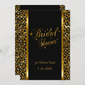 Bridal Shower - Leopard Print With Gold Lettering Invitation (Front/Back)