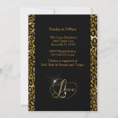 Bridal Shower - Leopard Print With Gold Lettering Invitation (Back)