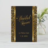 Bridal Shower - Leopard Print With Gold Lettering Invitation (Standing Front)