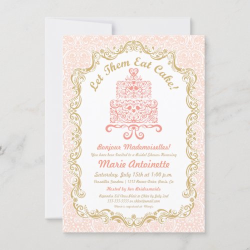 Bridal Shower Let Them Eat Cake Invitation