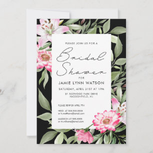 Bridal Shower Lily Floral Frame Invitation