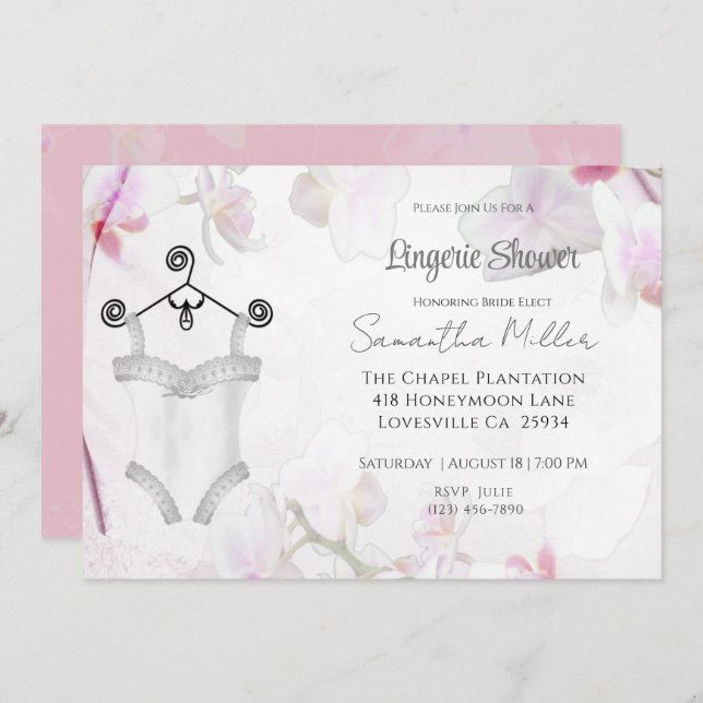 Bridal Shower Lingerie     Invitation (Front/Back)