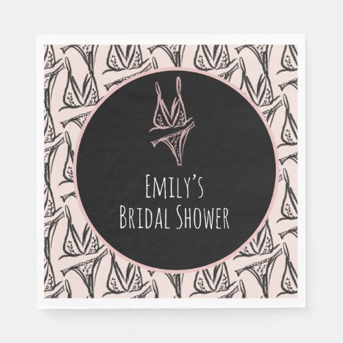 Bridal Shower Lingerie Party Pink Pattern   Napkins