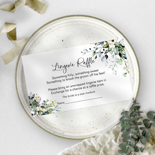 Bridal Shower Lingerie Raffle Enclosure Card 