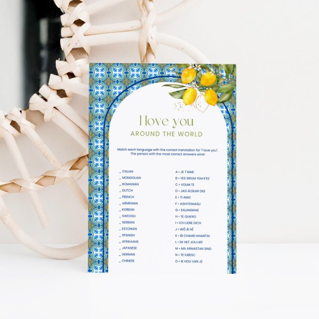 Bridal Shower Love Around The World Game Card (Creator Uploaded)