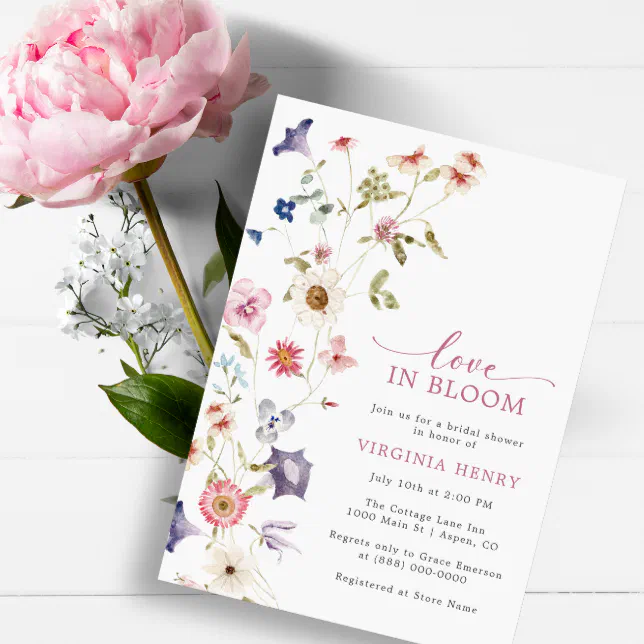 Bridal Shower Love In Bloom Invitation | Zazzle