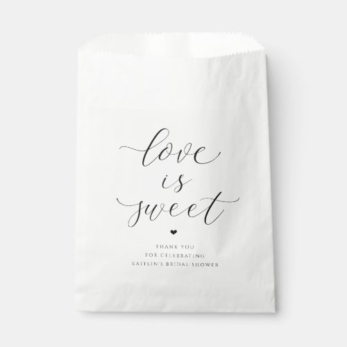 Bridal Shower Love is Sweet Elegant Heart  Favor Bag