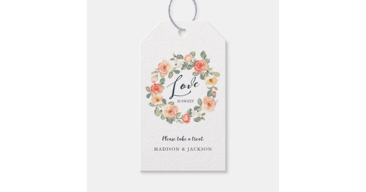Bridal Shower Love is Sweet Favor Gift Tags | Zazzle