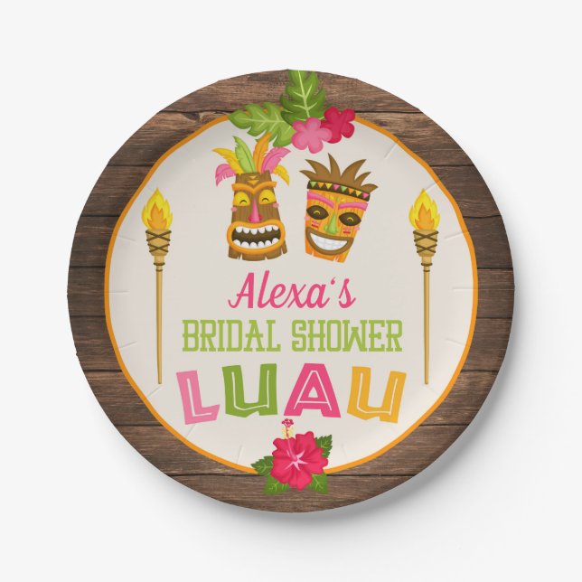 Bridal Shower Luau - Paper Plate (Front)