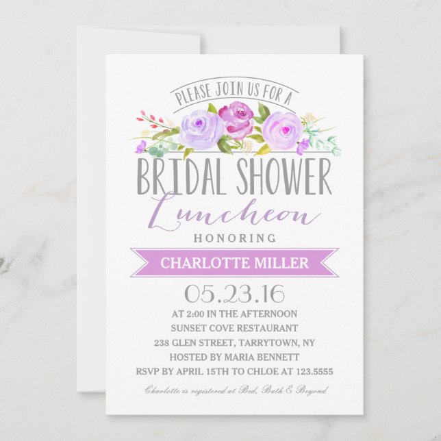Bridal Shower Luncheon | Bridal Shower Invitation (Front)